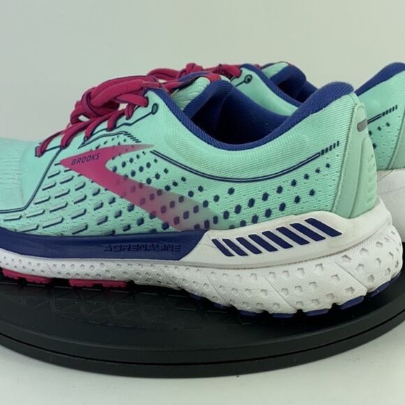 Brooks Adrenaline GTS 21 Mint Green/Pink Running Shoes Women's Size 8 - Picture 8 of 11